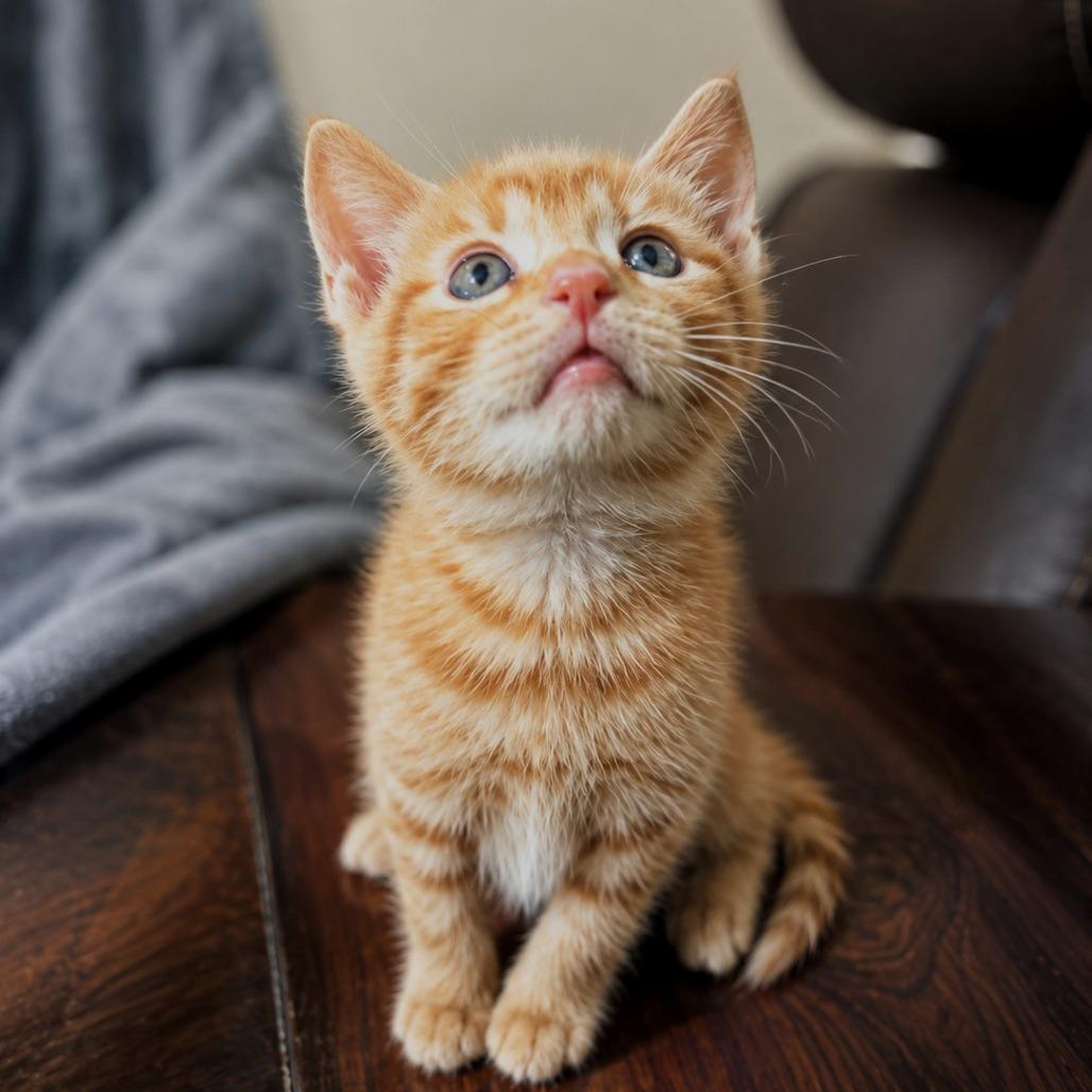 OJ, adopted, Kitten Male Domestic Short Hair.