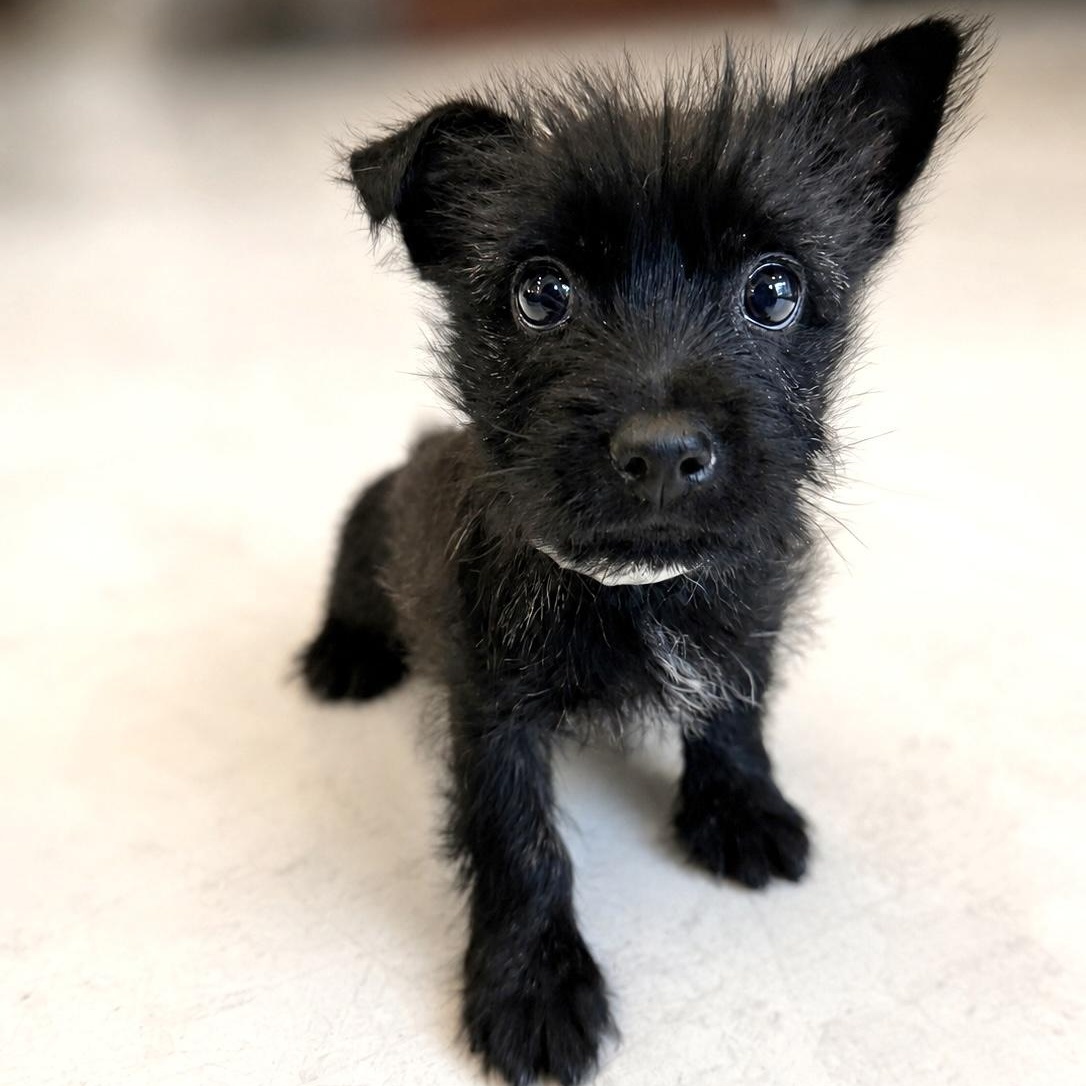 Genevieve, adopted, Puppy Female Cairn Terrier.
