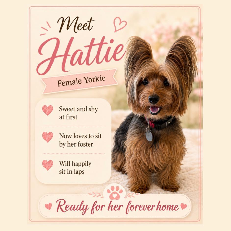Enlarge Hattie (Dallas), a Adoptable Yorkshire Terrier in Murphy, TX image 3/6