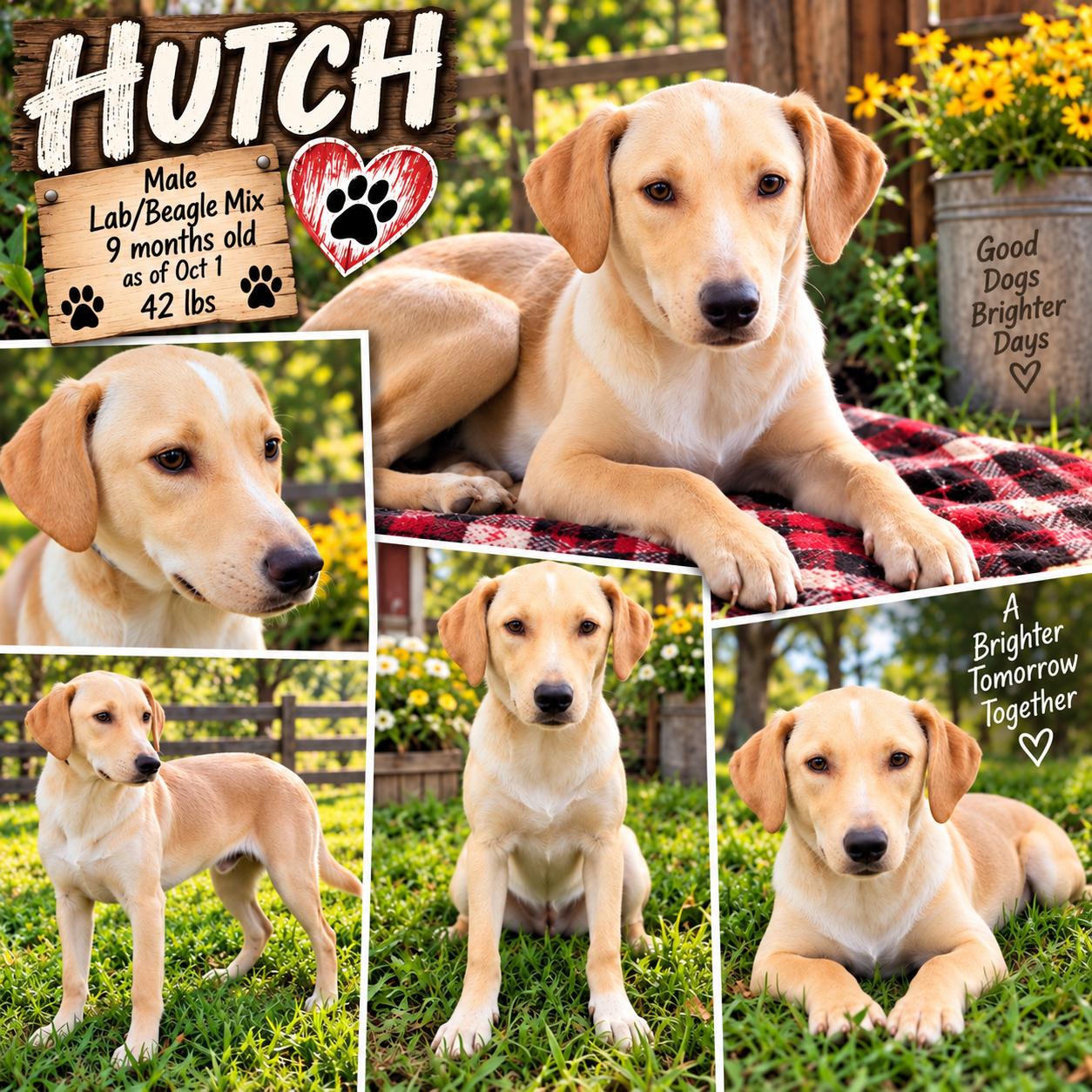 HUTCH, Adoptable, Young Male Labrador Retriever & Beagle.