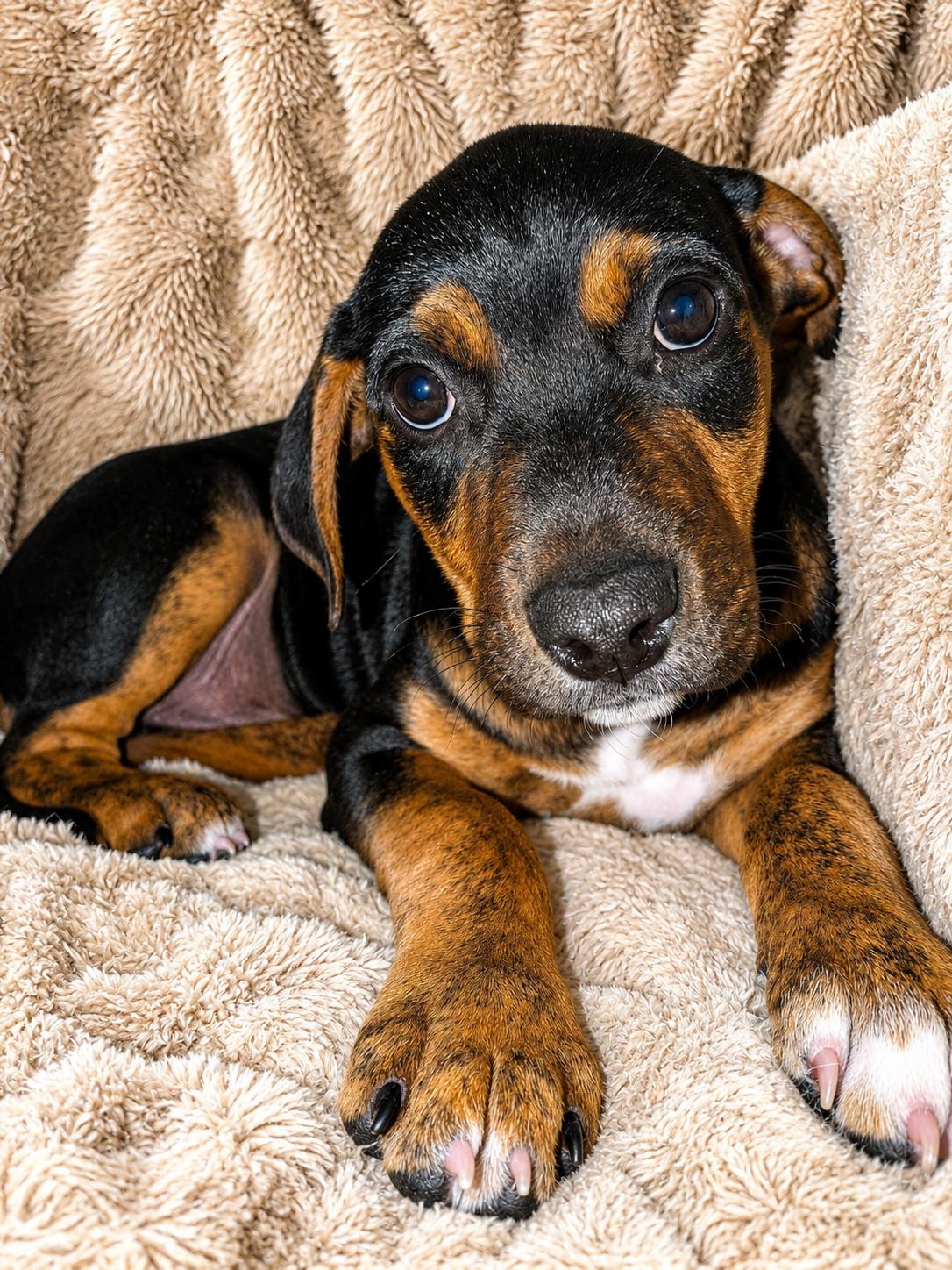 Hugh Hefner, ADOPTABLE, Puppy Male Mixed Breed.