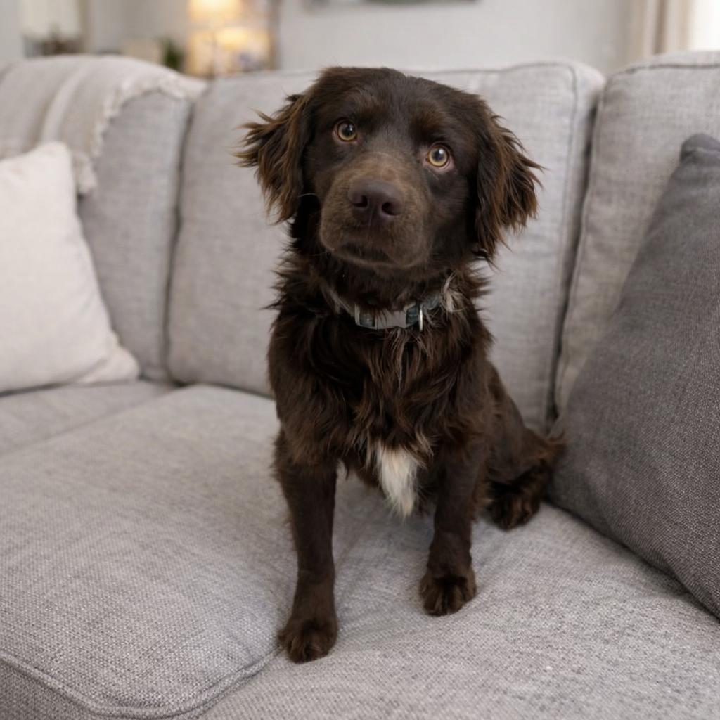 Russo, ADOPTABLE, Adult Male Boykin Spaniel.