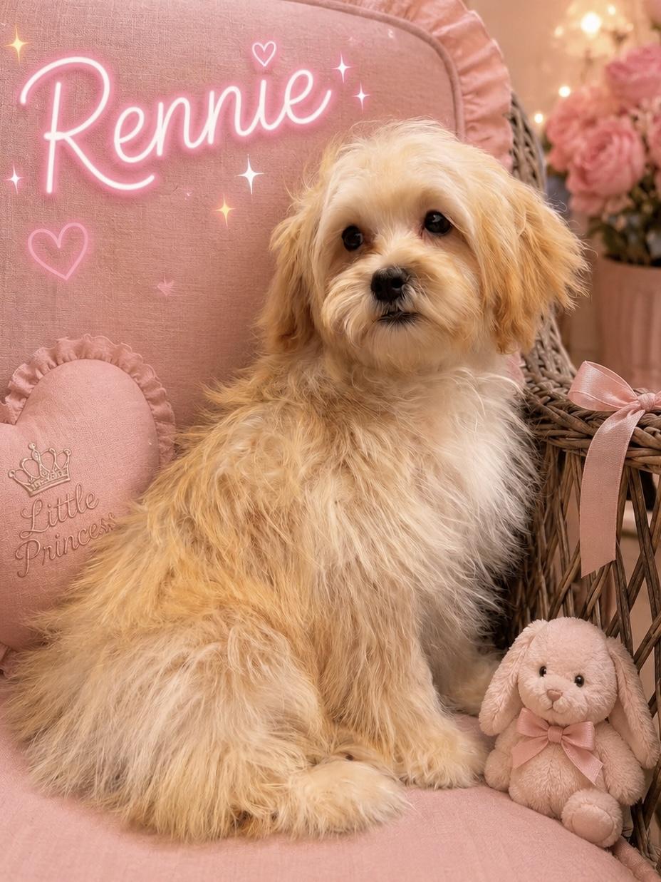 Rennie, ADOPTABLE, Puppy Female Malshi & Miniature Poodle.
