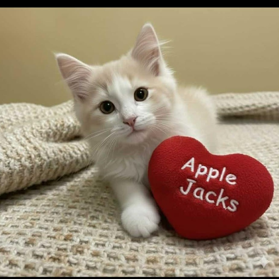 Apple Jacks ~ Adopted 2/21/26, adopted, Kitten Female Domestic Long Hair.