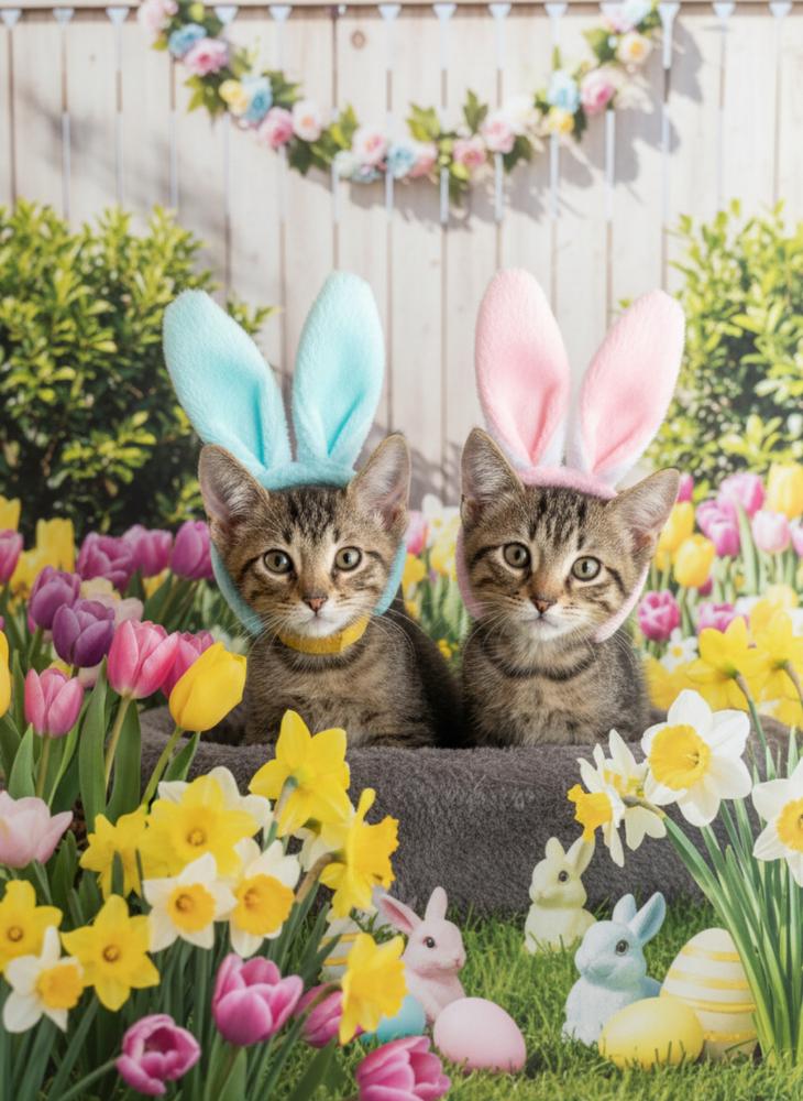 Enlarge Otto ( Otto and Theo) yellow collar, a Adoptable Domestic Short Hair in Blanchard, OK image 2/2