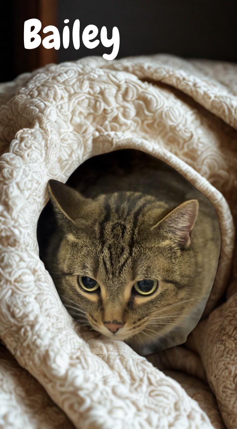 Bailey, adopted, Adult Female Domestic Short Hair.