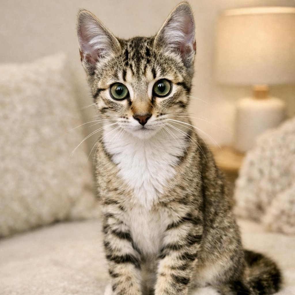 River, ADOPTABLE, Kitten Male Tabby.