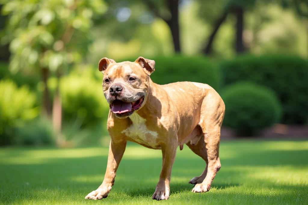 Kronk, Adoptable, Senior Male American Bulldog & Pit Bull Terrier.