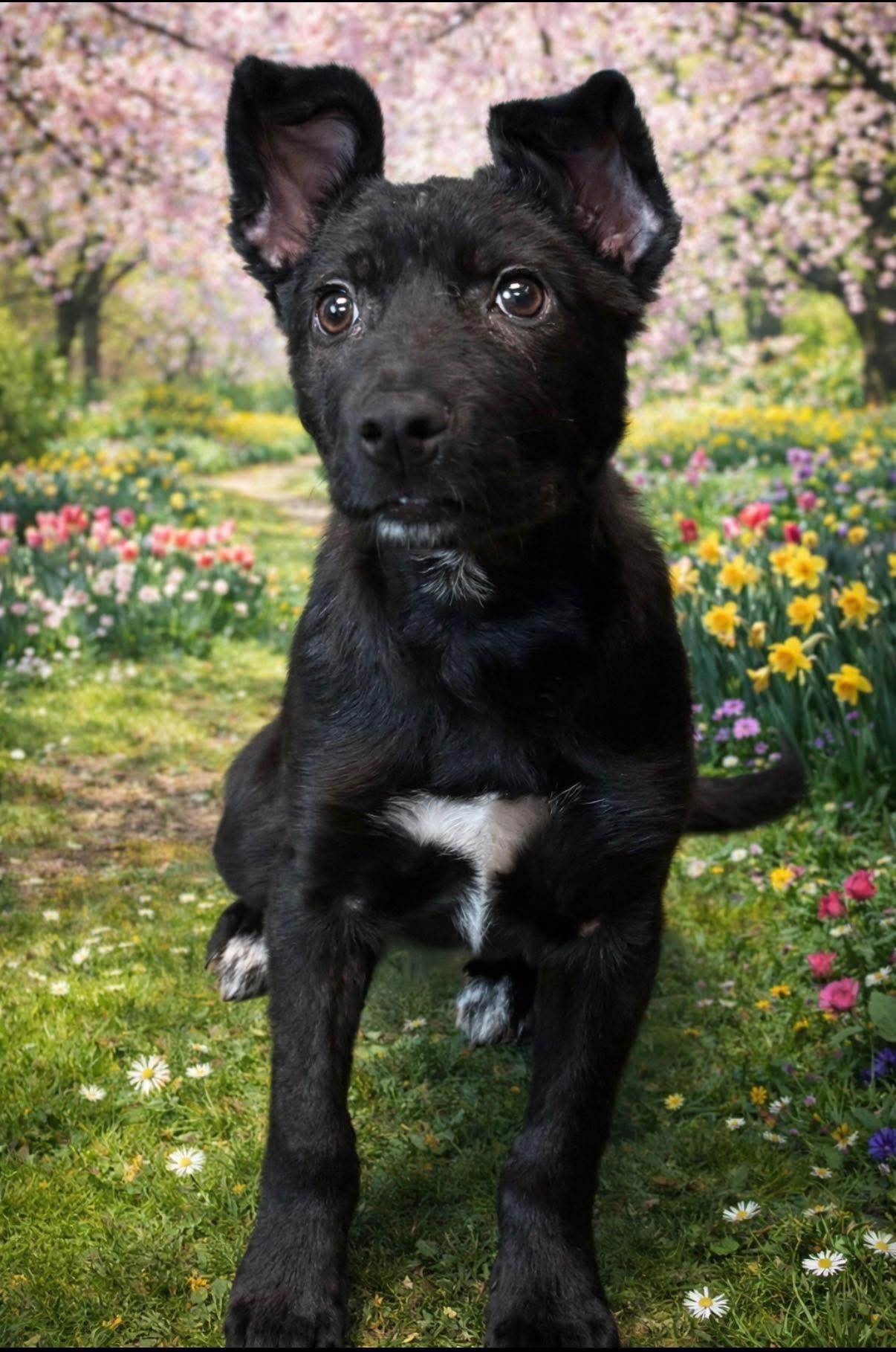 Moss, adoptable, Puppy Male Labrador Retriever & Australian Kelpie.