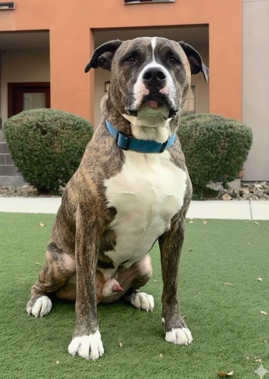 ROLLIE #2, Adoptable, Adult Male Mastiff & Pit Bull Terrier.