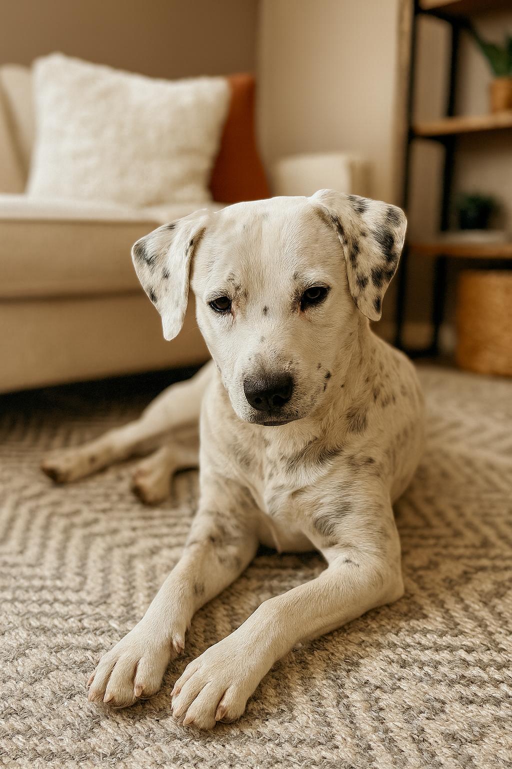 Dice, Adoptable, Young Male Dalmatian & Pit Bull Terrier.