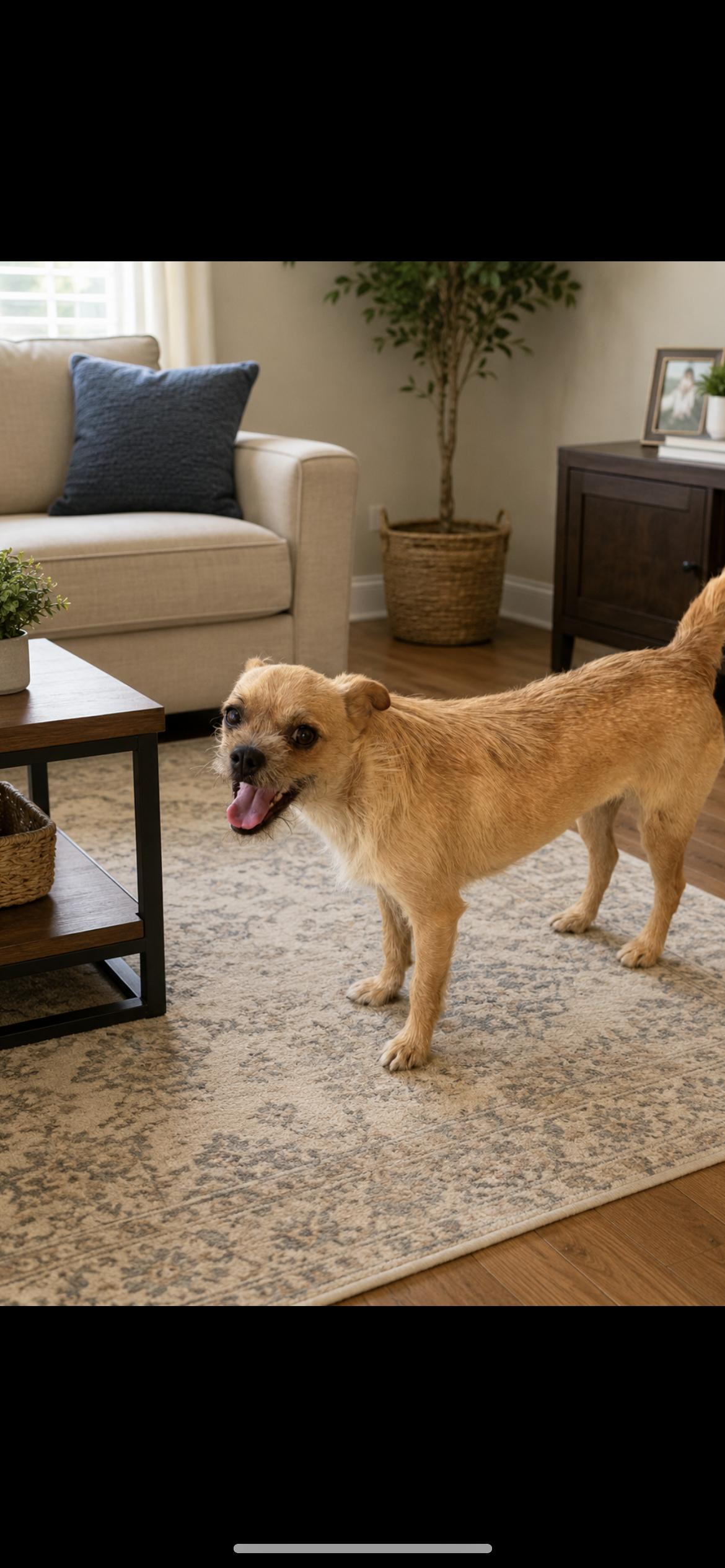 Darling, Adoptable, Young Female Border Terrier & Brussels Griffon.