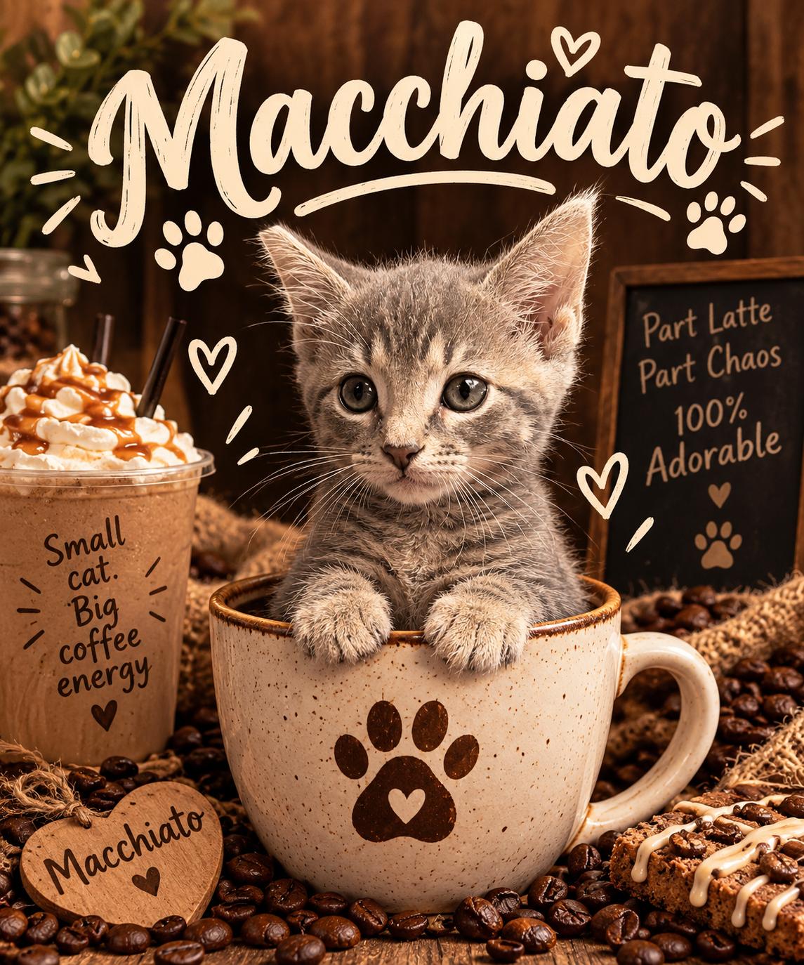 Enlarge Macchiato, a Adoptable Domestic Short Hair in Orleans, VT image 1/1