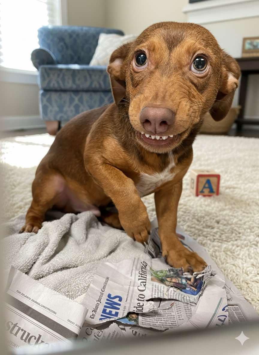 Pitkin, adopted, Puppy Male Dachshund.