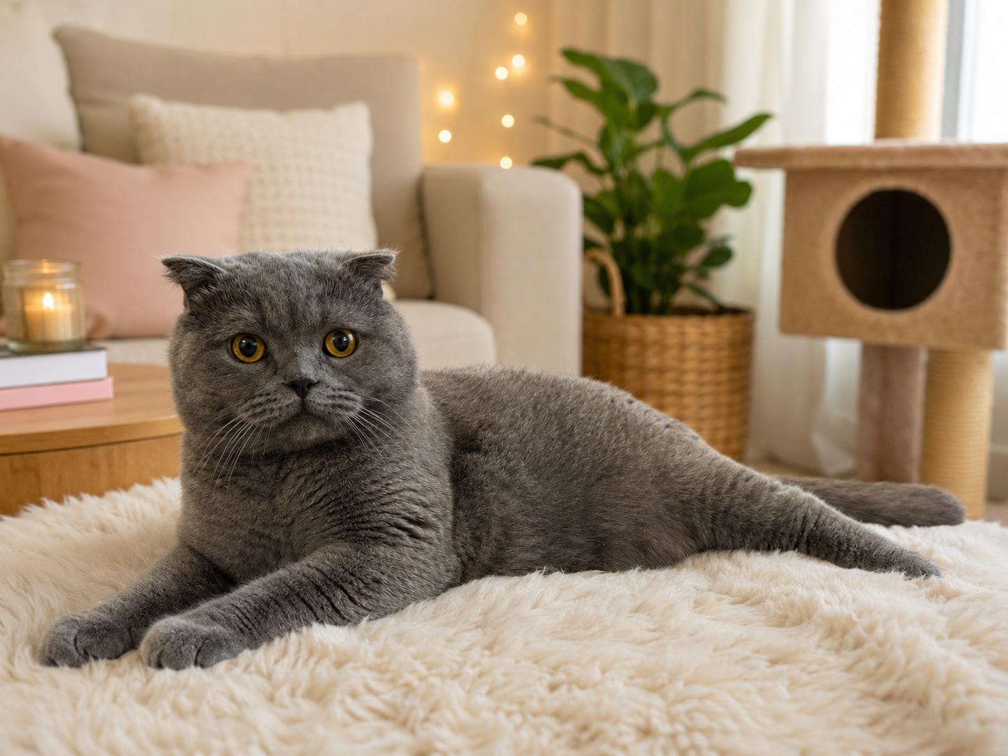 YELLOW, Adoptable, Young Male Scottish Fold.