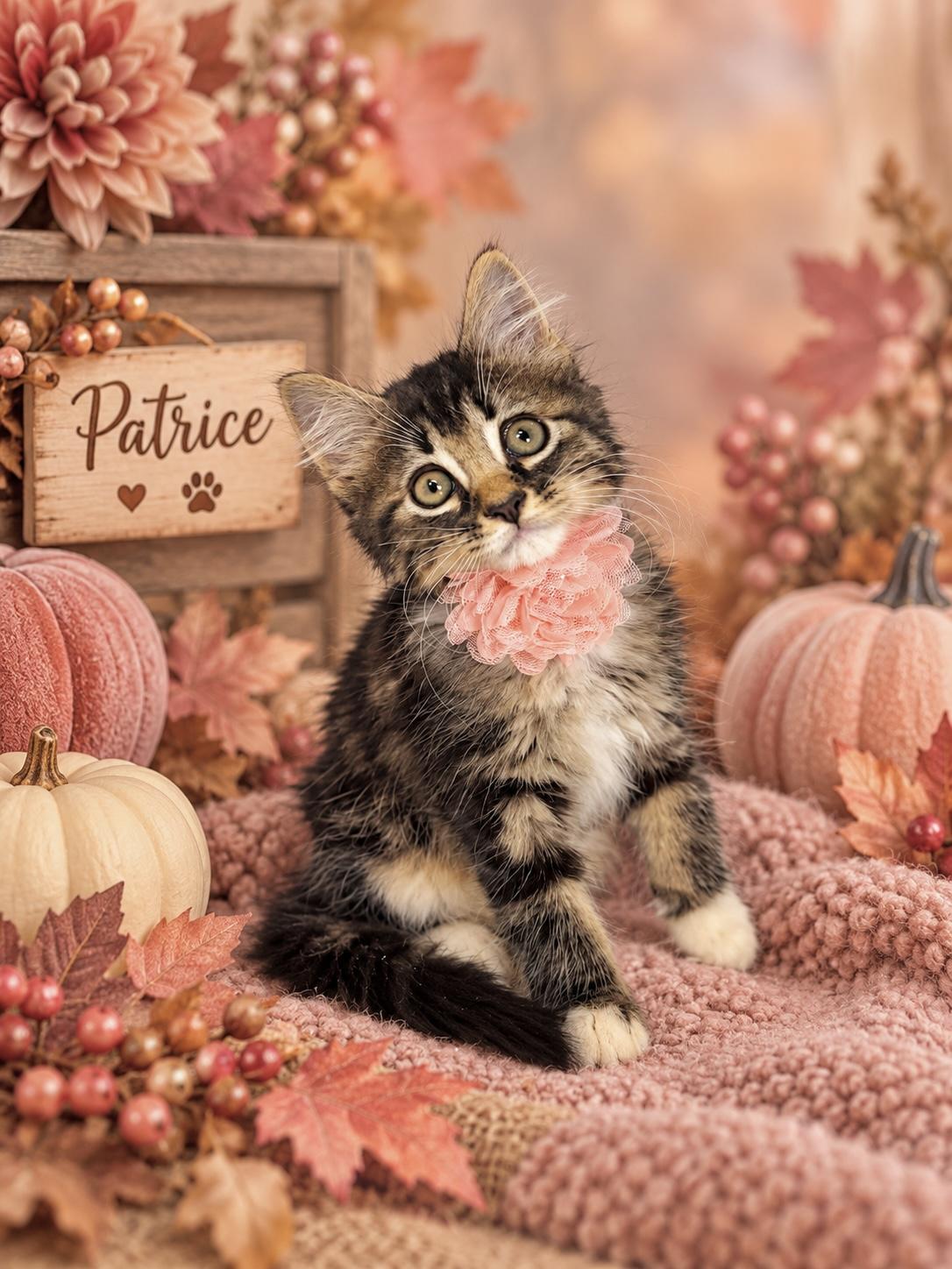 Patrice, Adoptable, Kitten Female Ragamuffin & Domestic Long Hair.