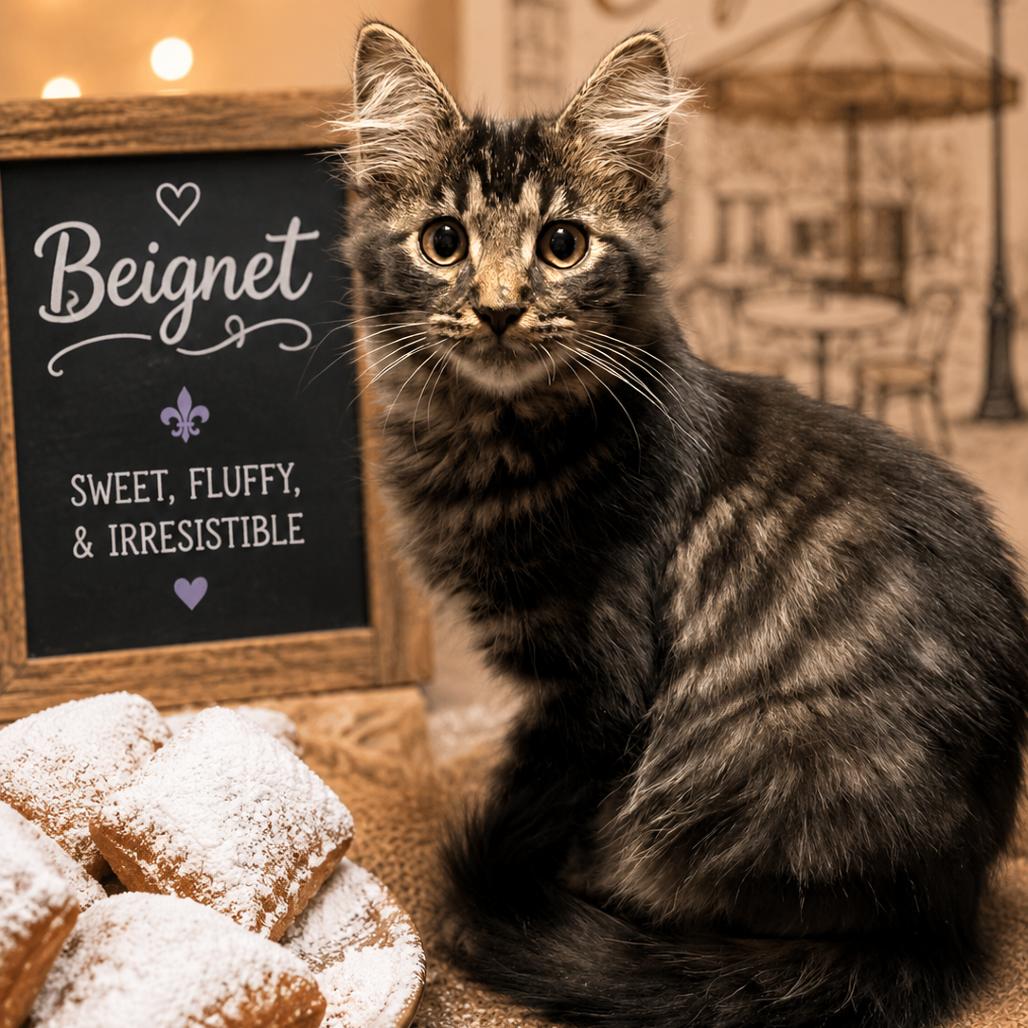 Enlarge Beignet, a Adoptable Domestic Long Hair in Pittsburg, KS image 1/1