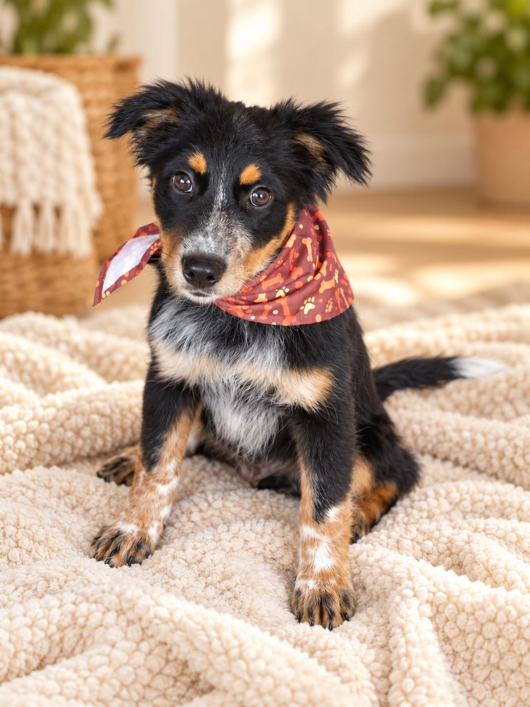 Mav, Adoptable, Puppy Male Border Collie & Australian Cattle Dog / Blue Heeler.