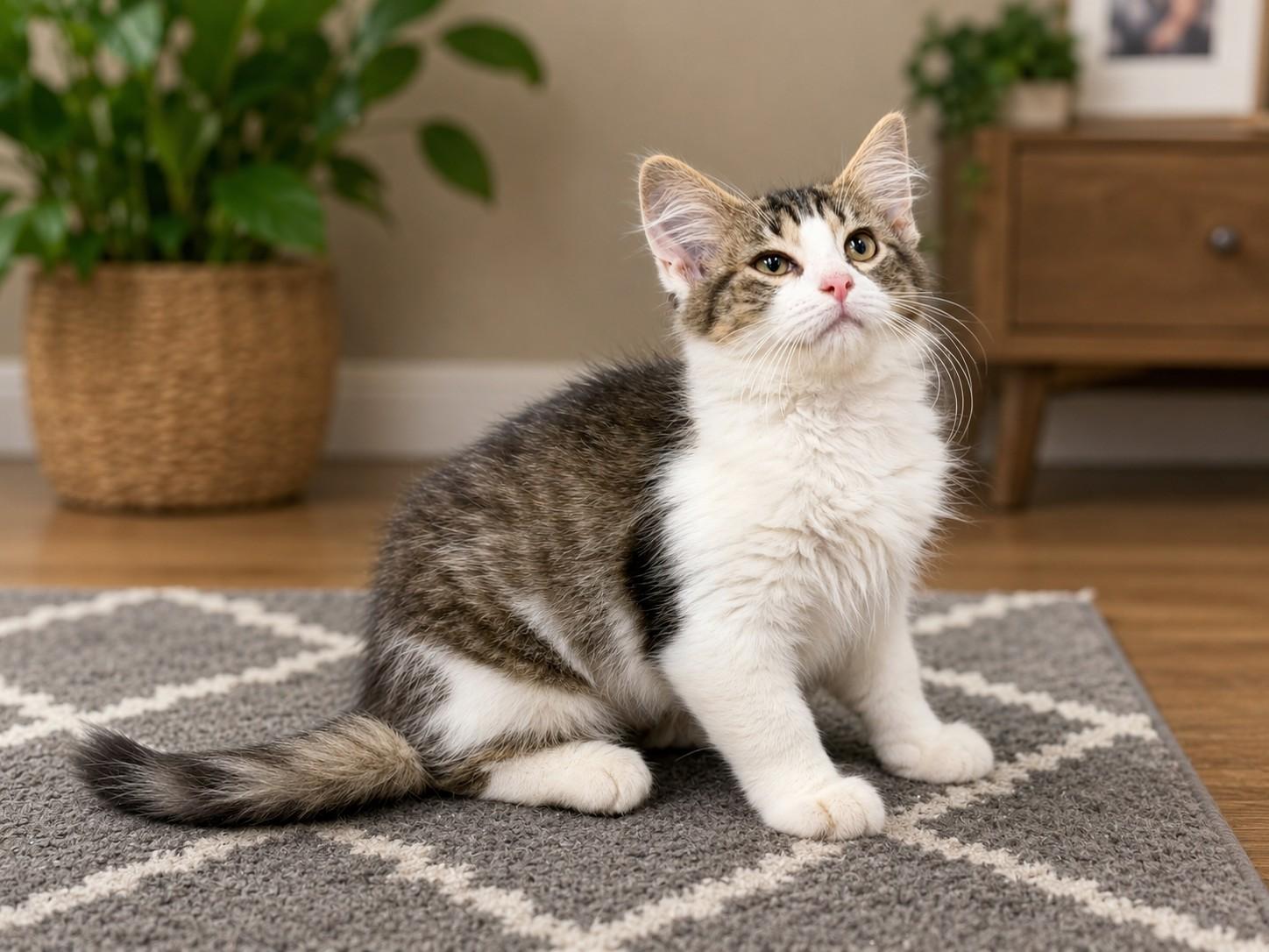 Mira, adoptable, Kitten Female Domestic Long Hair.