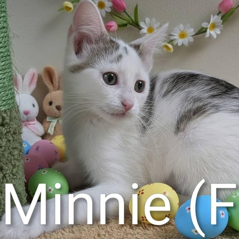 Minnie, adoptable, Kitten Female Domestic Short Hair.