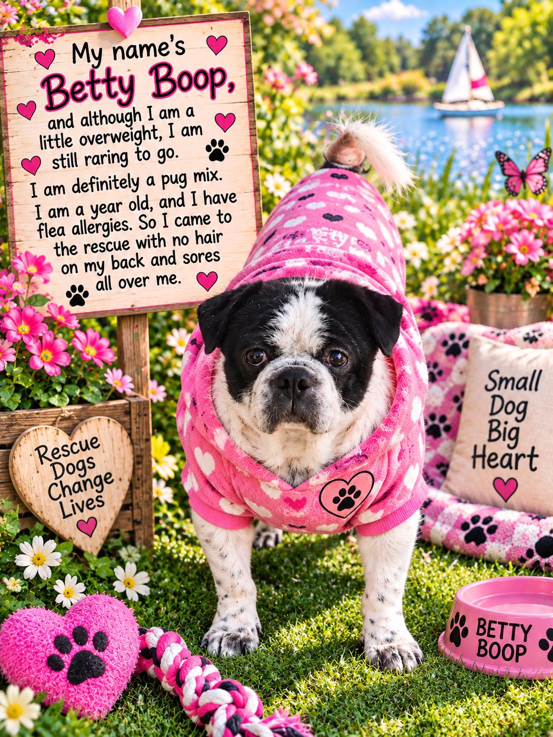 Betty Boop., Adoptable, Young Female Pug & Chihuahua.