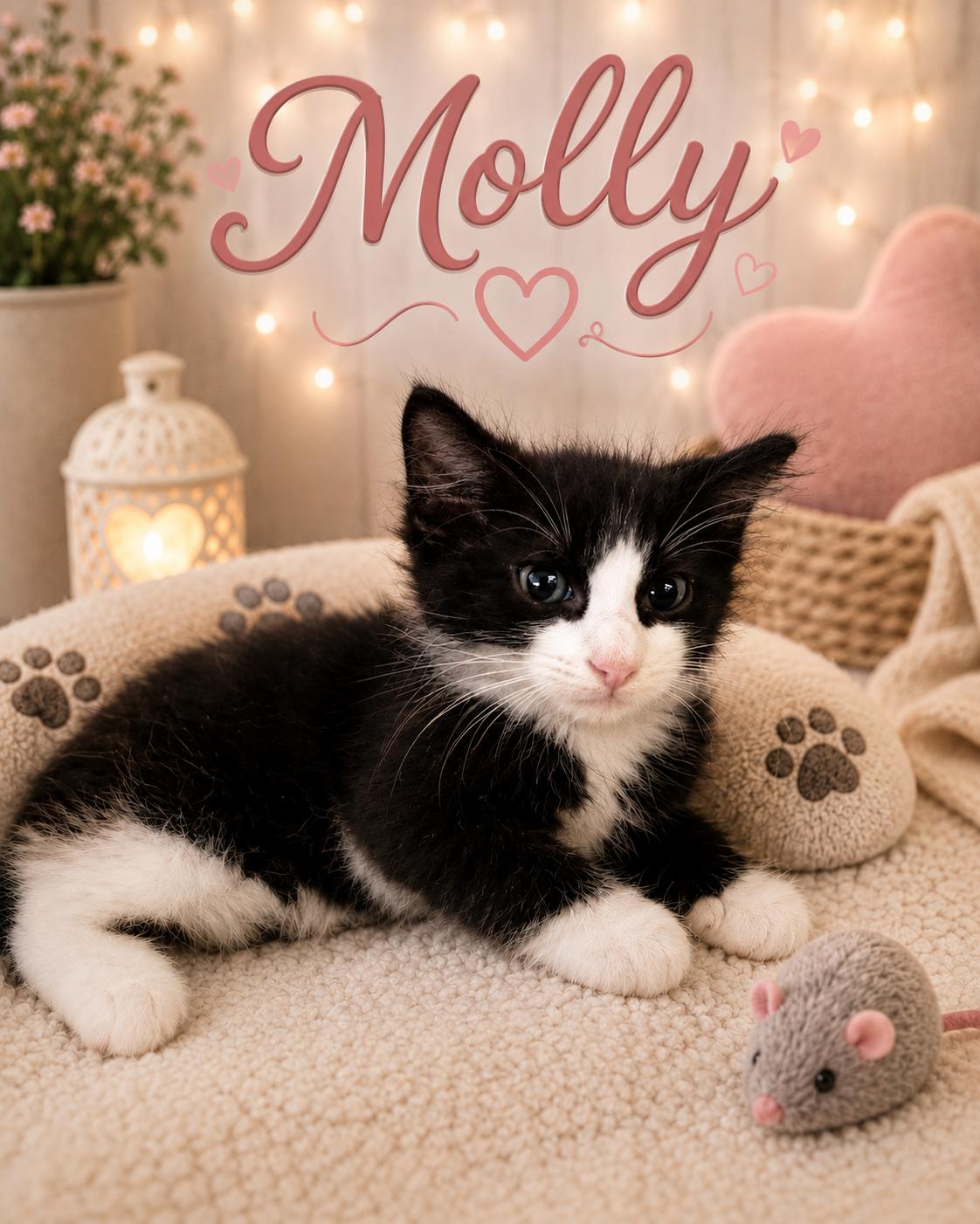 Molly, Adoptable, Young Female Tuxedo.