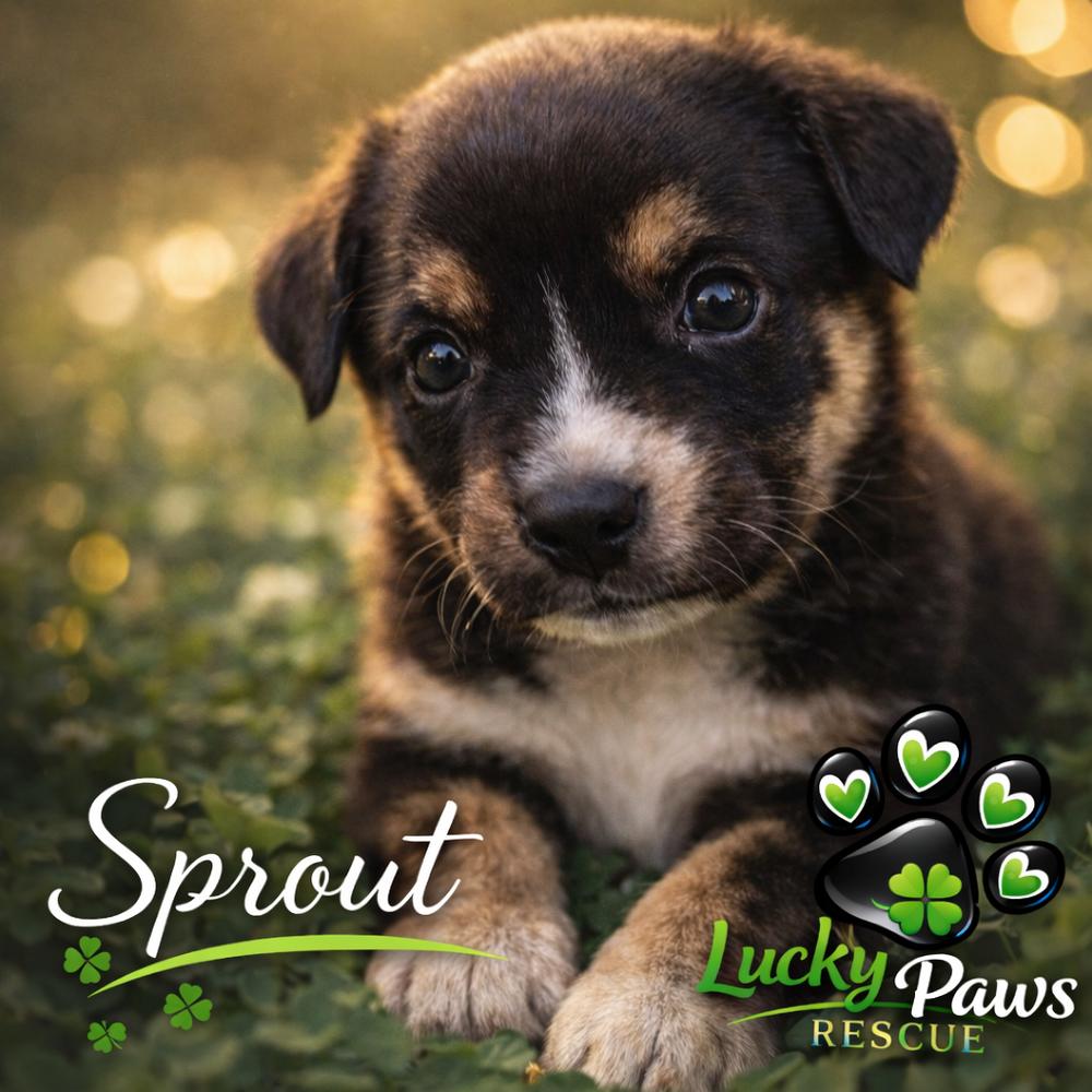 Spring Litter:  Sprout, Adoptable, Puppy Male Shepherd & Terrier.