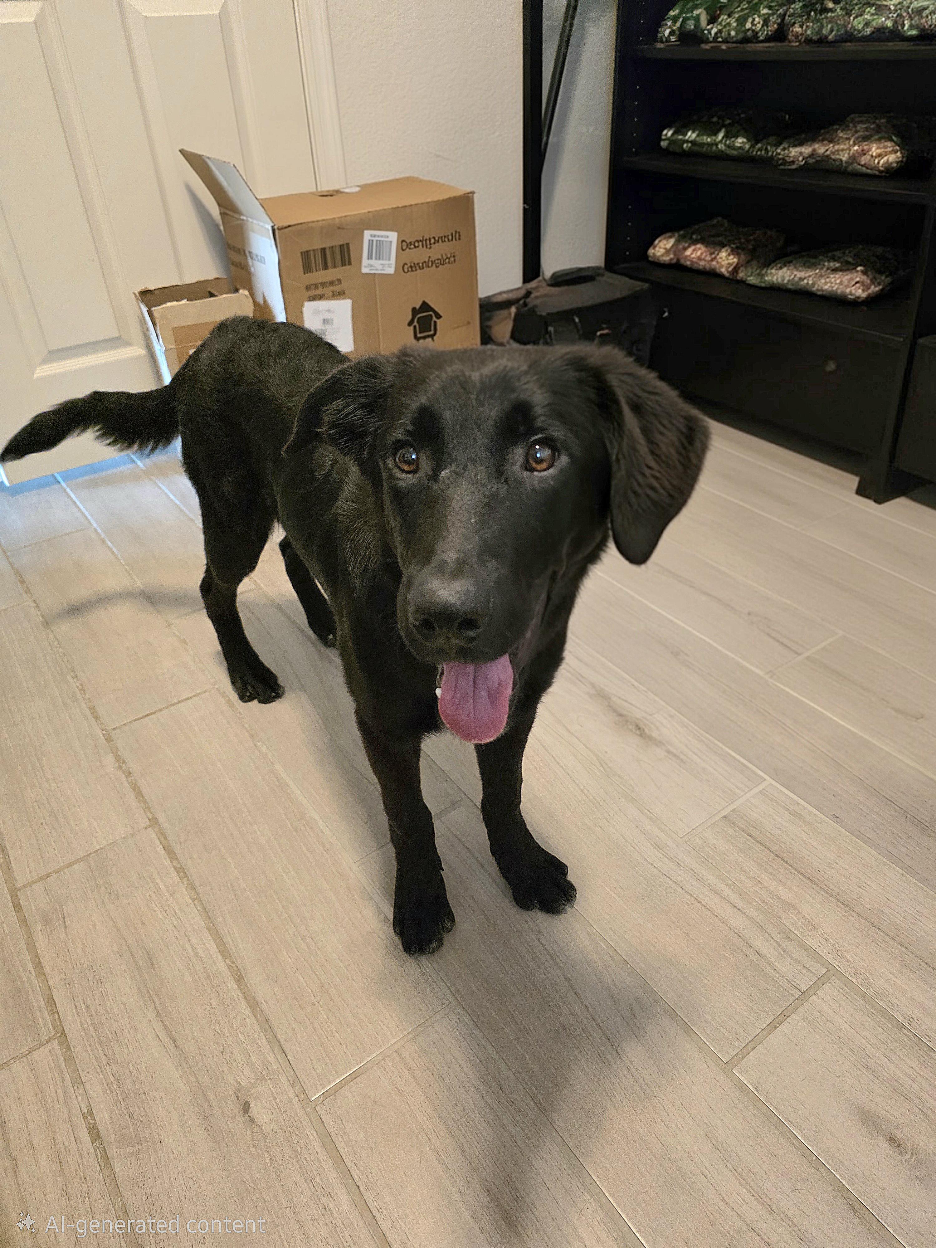 Raven, Adoptable, Young Female Black Labrador Retriever.