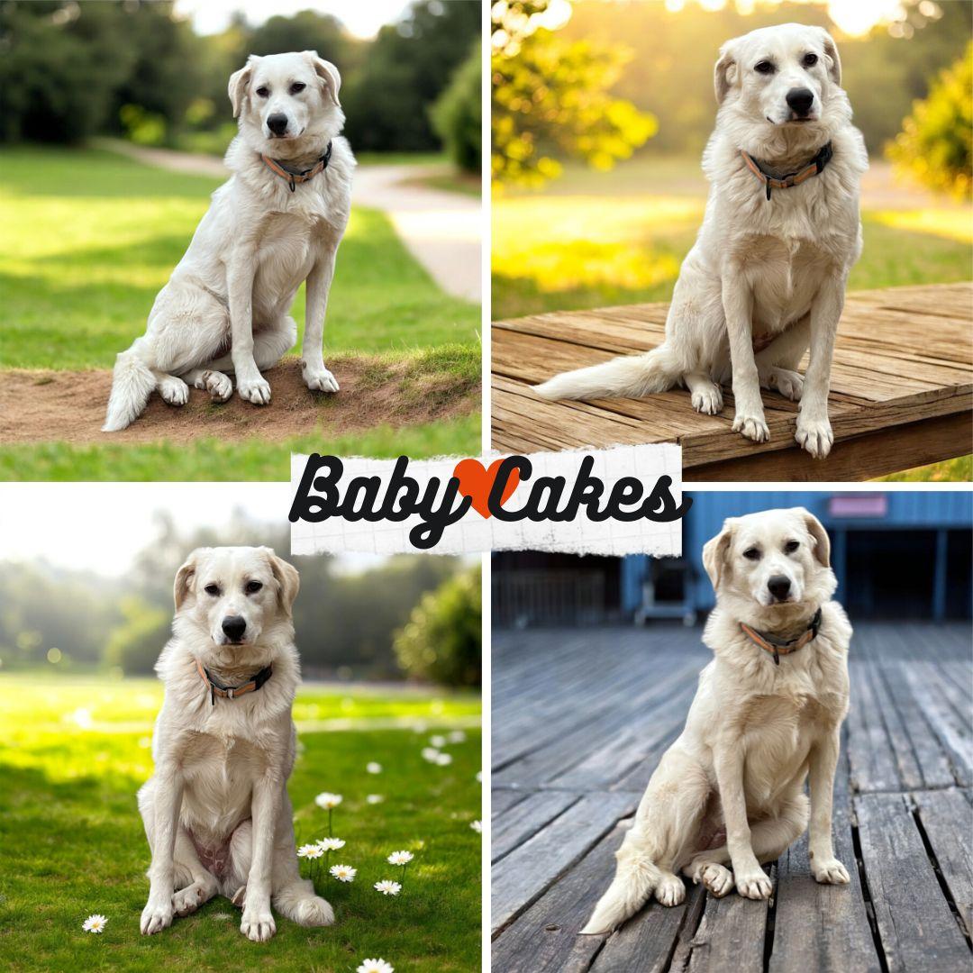 Baby Cakes, adoptable, Young Female Great Pyrenees & Australian Shepherd.