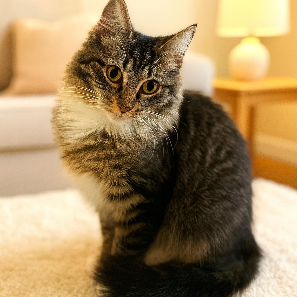 Carlo, Adoptable, Kitten Male Siberian & Tabby.