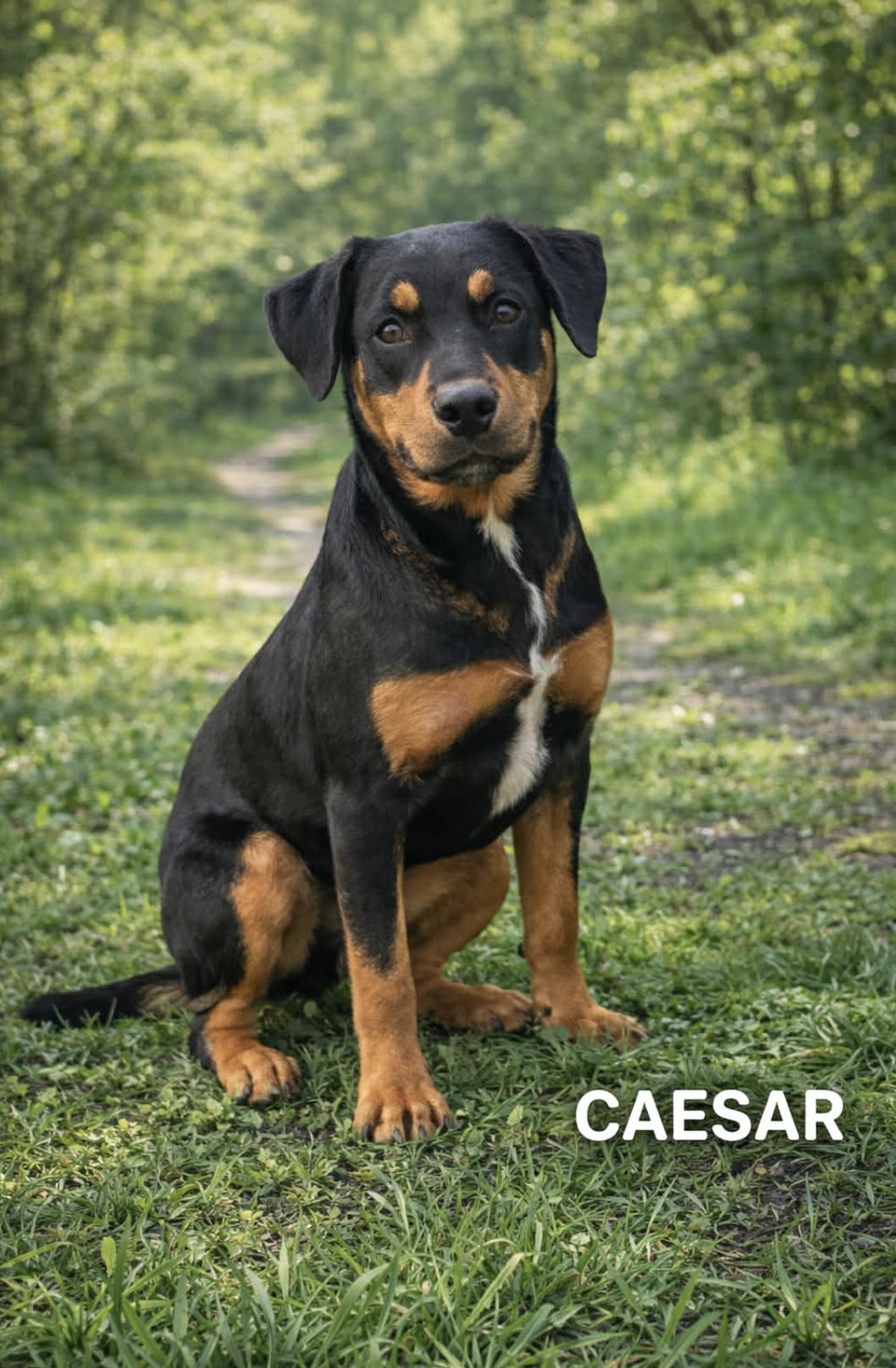 Caesar, adopted, Puppy Male Rottweiler.