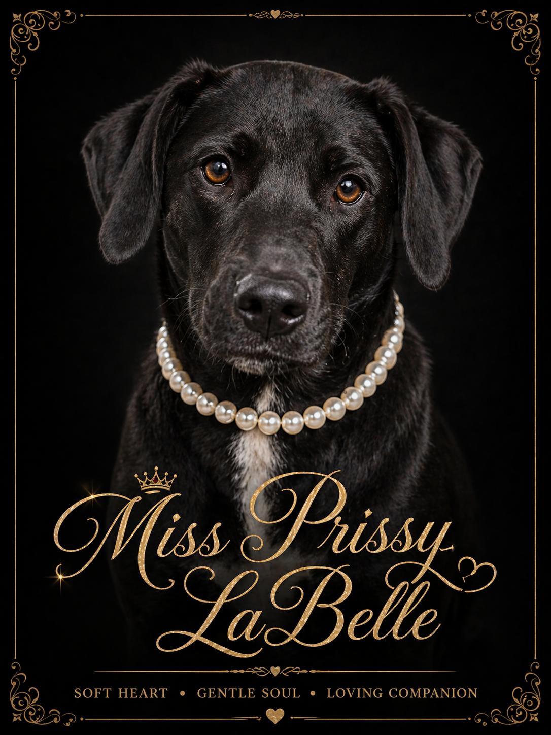 Prissy, adoptable, Young Female Black Labrador Retriever.