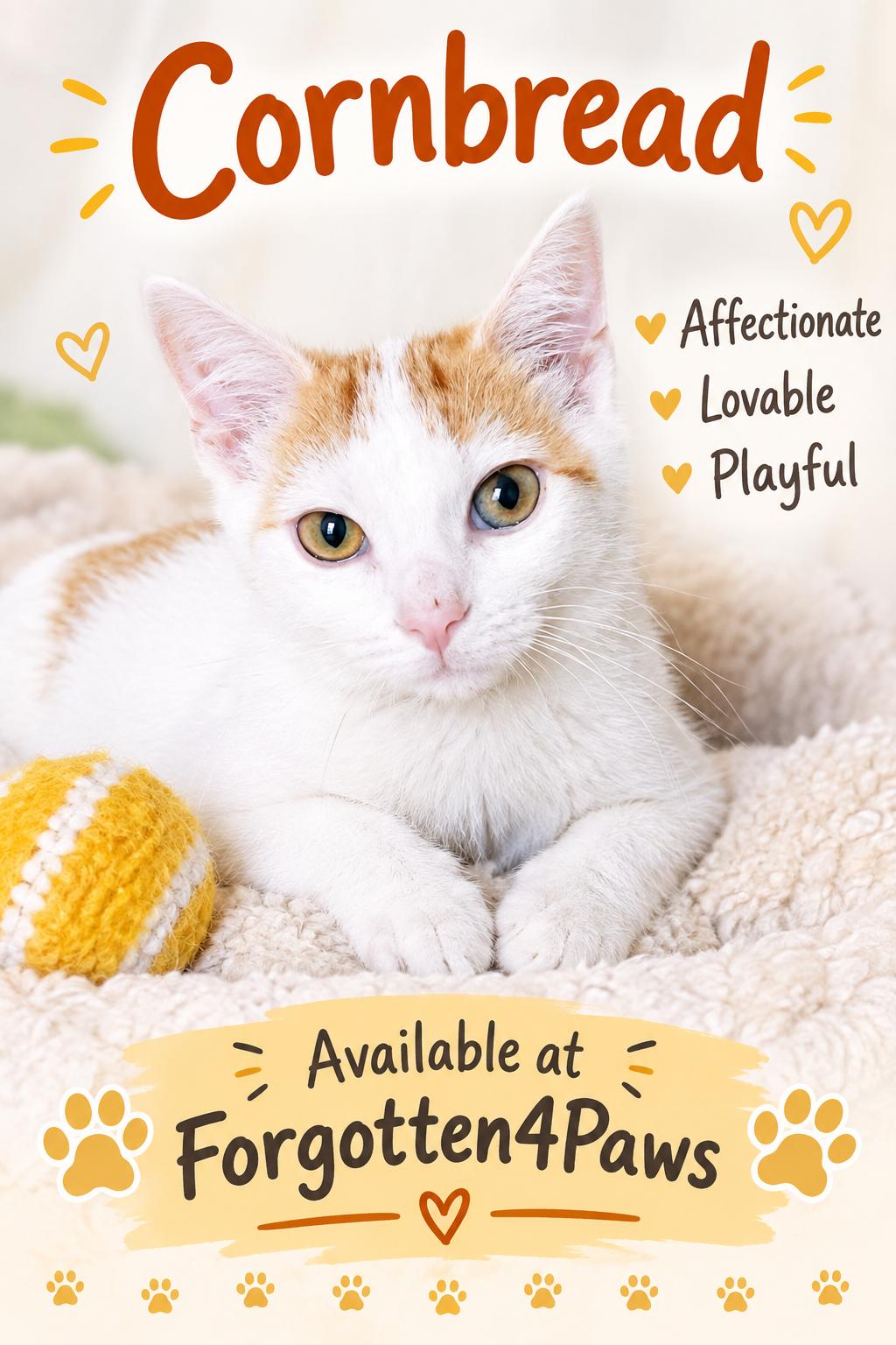 Cornbread, Adoptable, Kitten Male Domestic Short Hair.