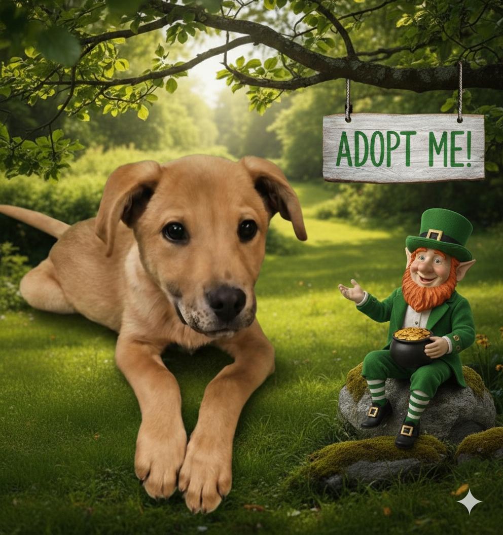 Costello, adopted, Puppy Male Labrador Retriever & Shepherd.