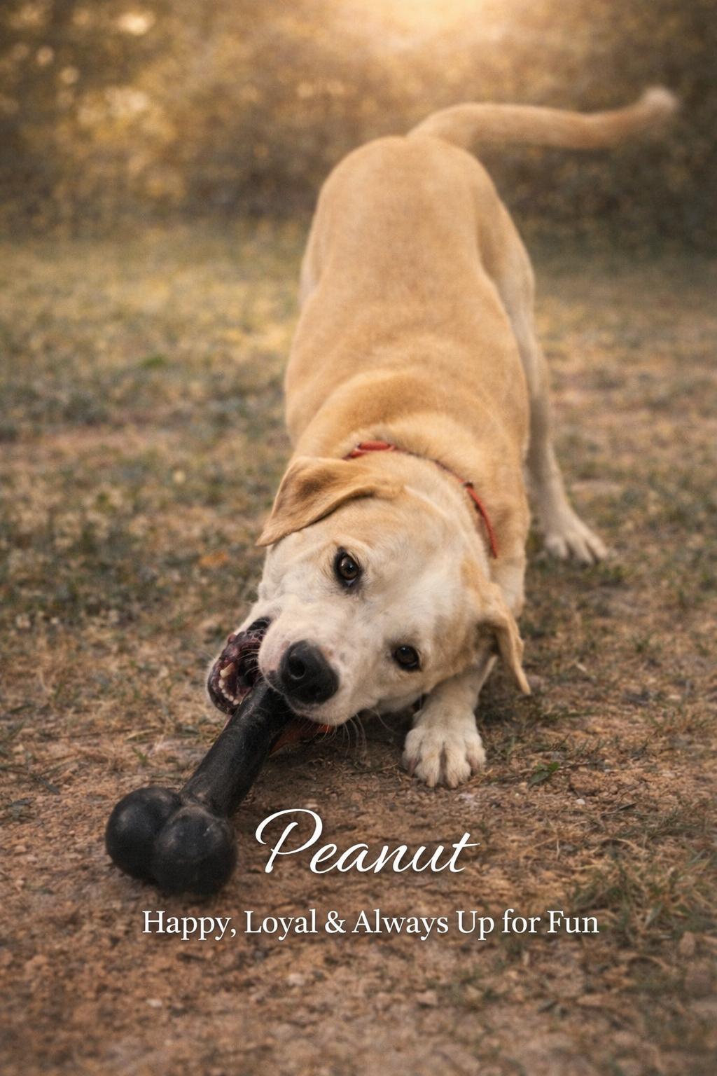 Peanut, ADOPTABLE, Young Male Yellow Labrador Retriever.