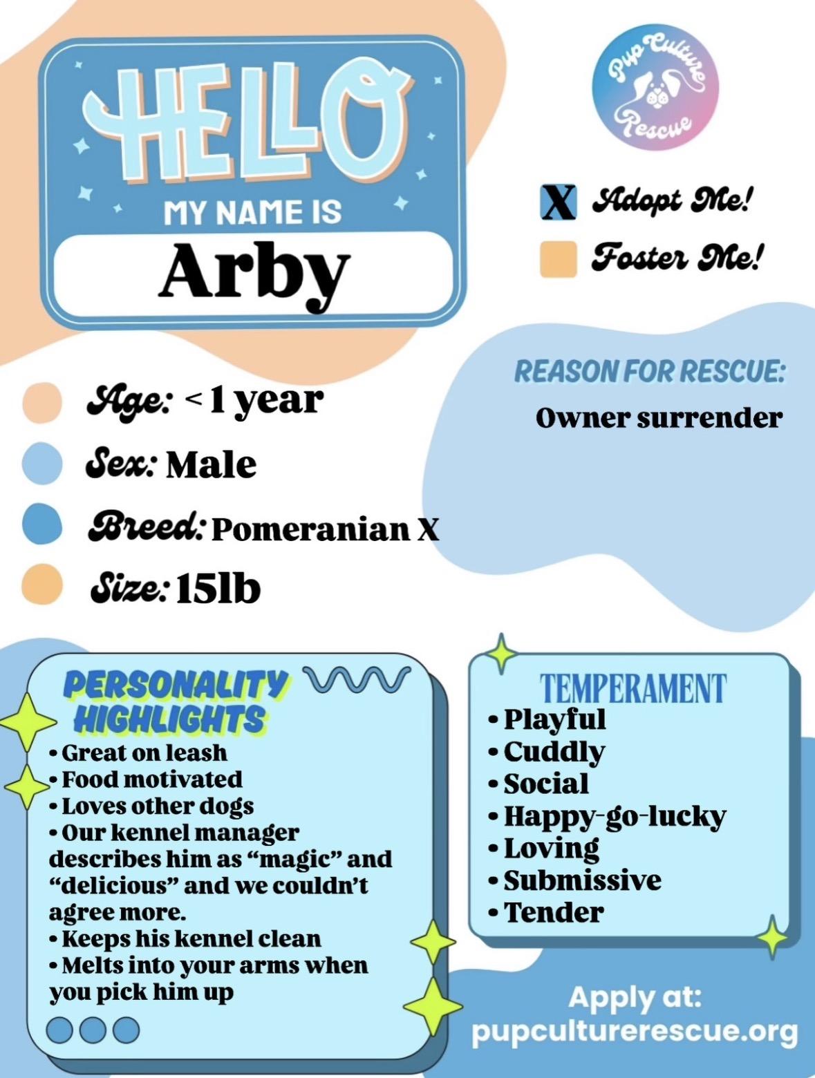 Enlarge Arby, a ADOPTABLE mixed breed in Pasadena, CA image 2/5