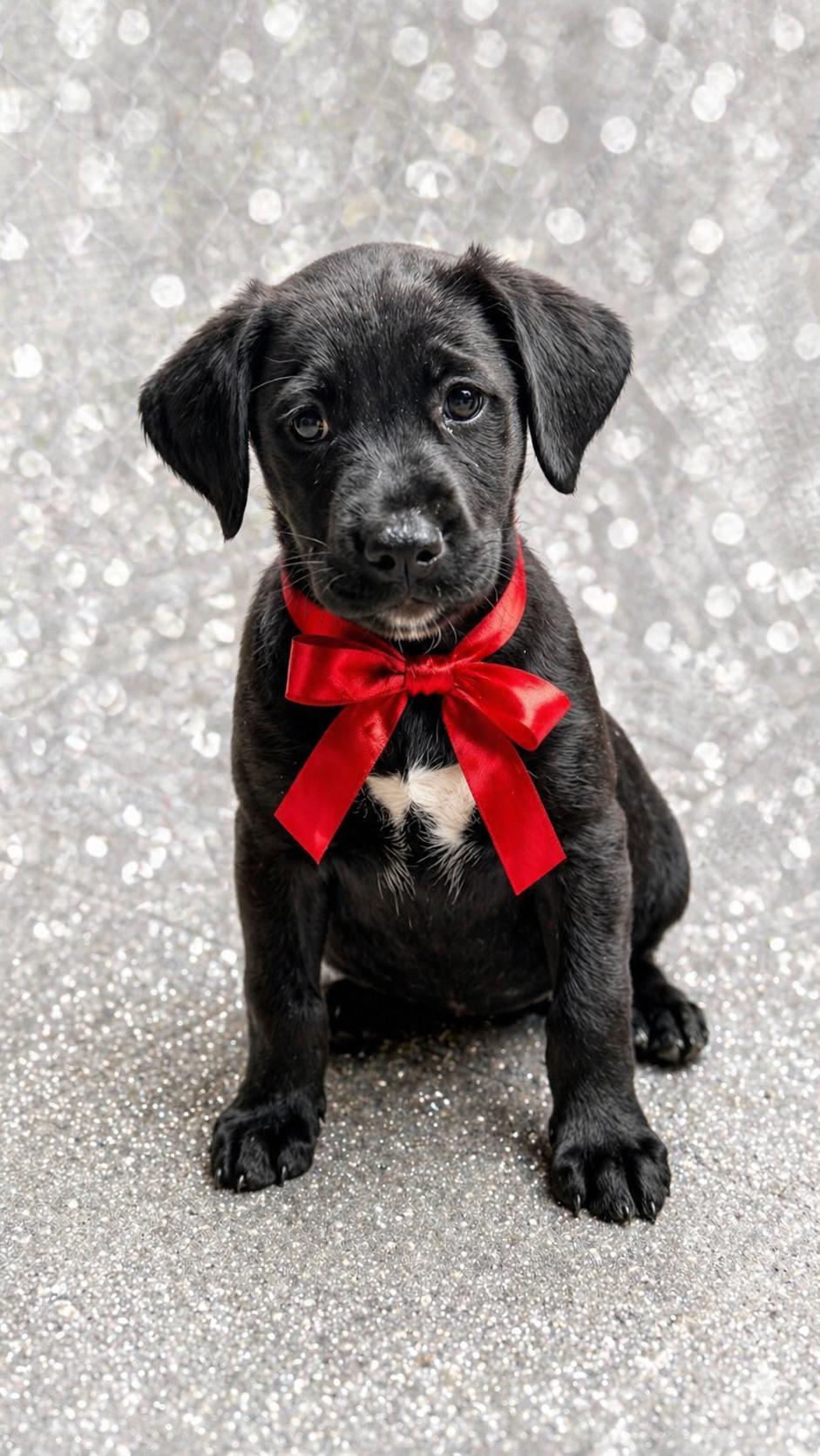 MAGGIE, ADOPTABLE, Puppy Female Flat-Coated Retriever & Labrador Retriever.
