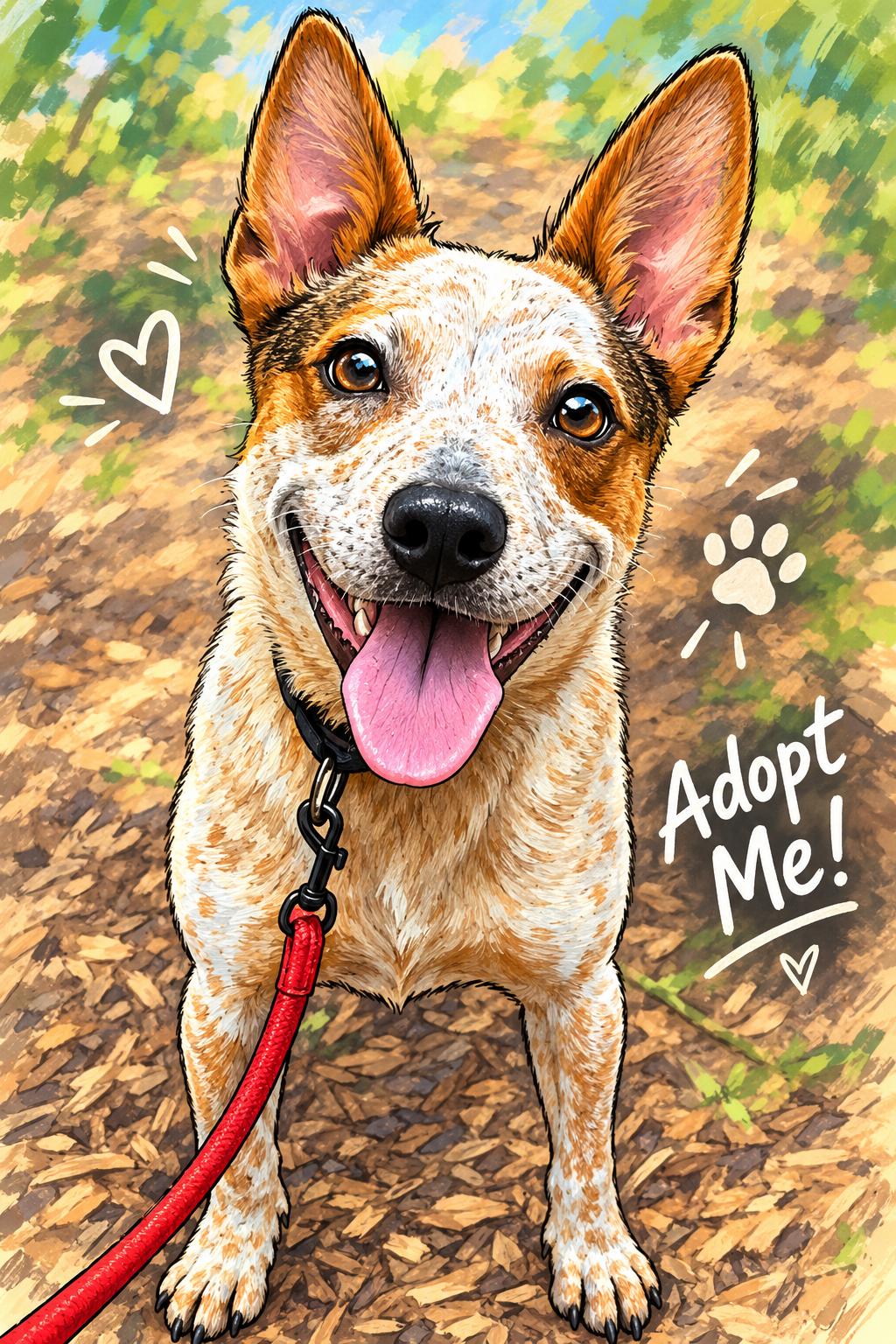 Atom, Adoptable, Young Male Australian Cattle Dog / Blue Heeler.