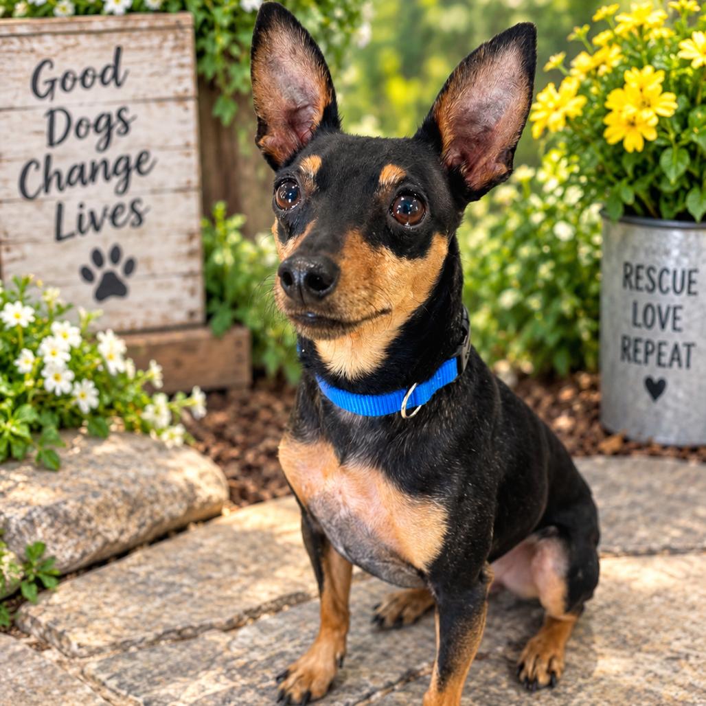 CHIP (679), Adoptable, Adult Male Miniature Pinscher.
