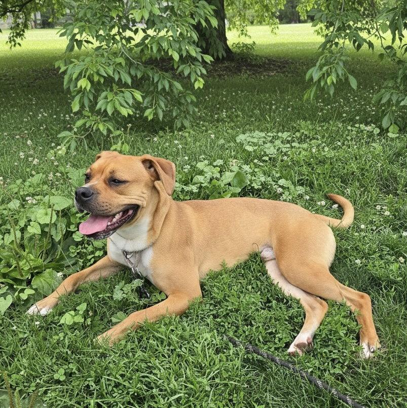 Bo Boxer, Adoptable, Young Male Boxer & Redbone Coonhound.