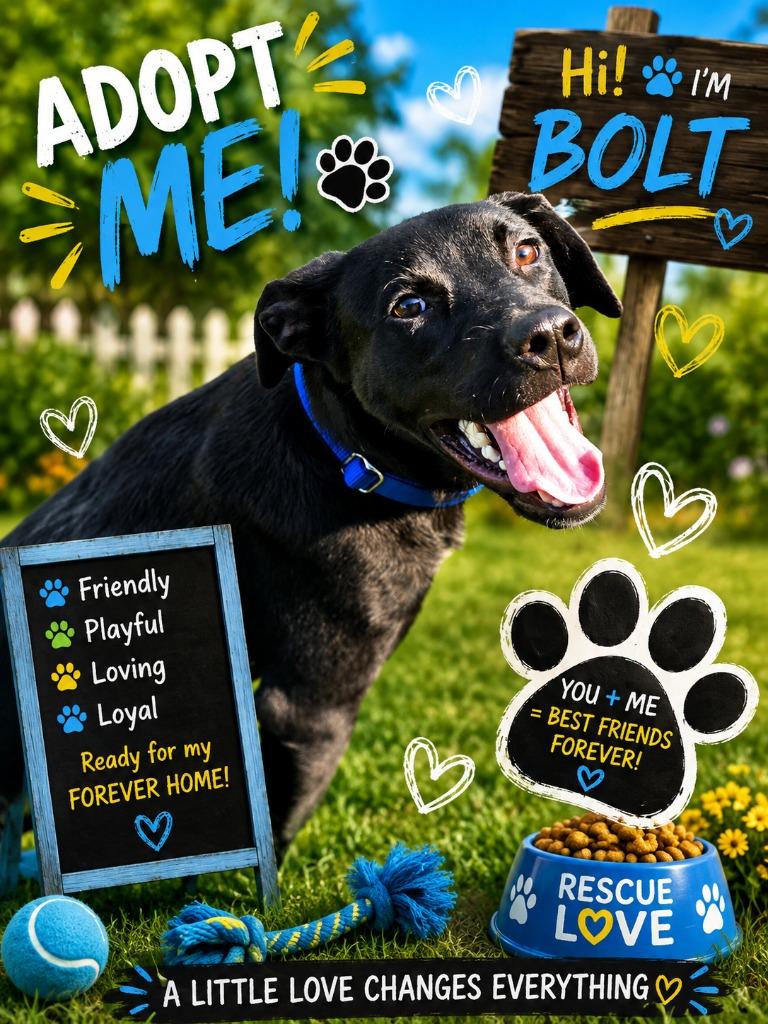 Enlarge BOLT - BLUE COLLAR, a Adoptable mixed breed in Moberly, MO image 3/6