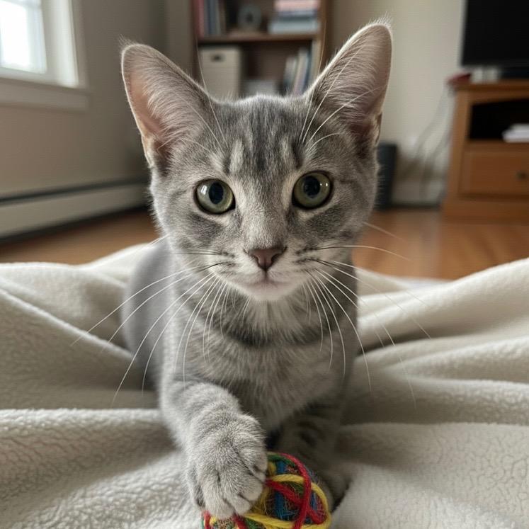 Lora, Adopted, Young Female Domestic Short Hair.