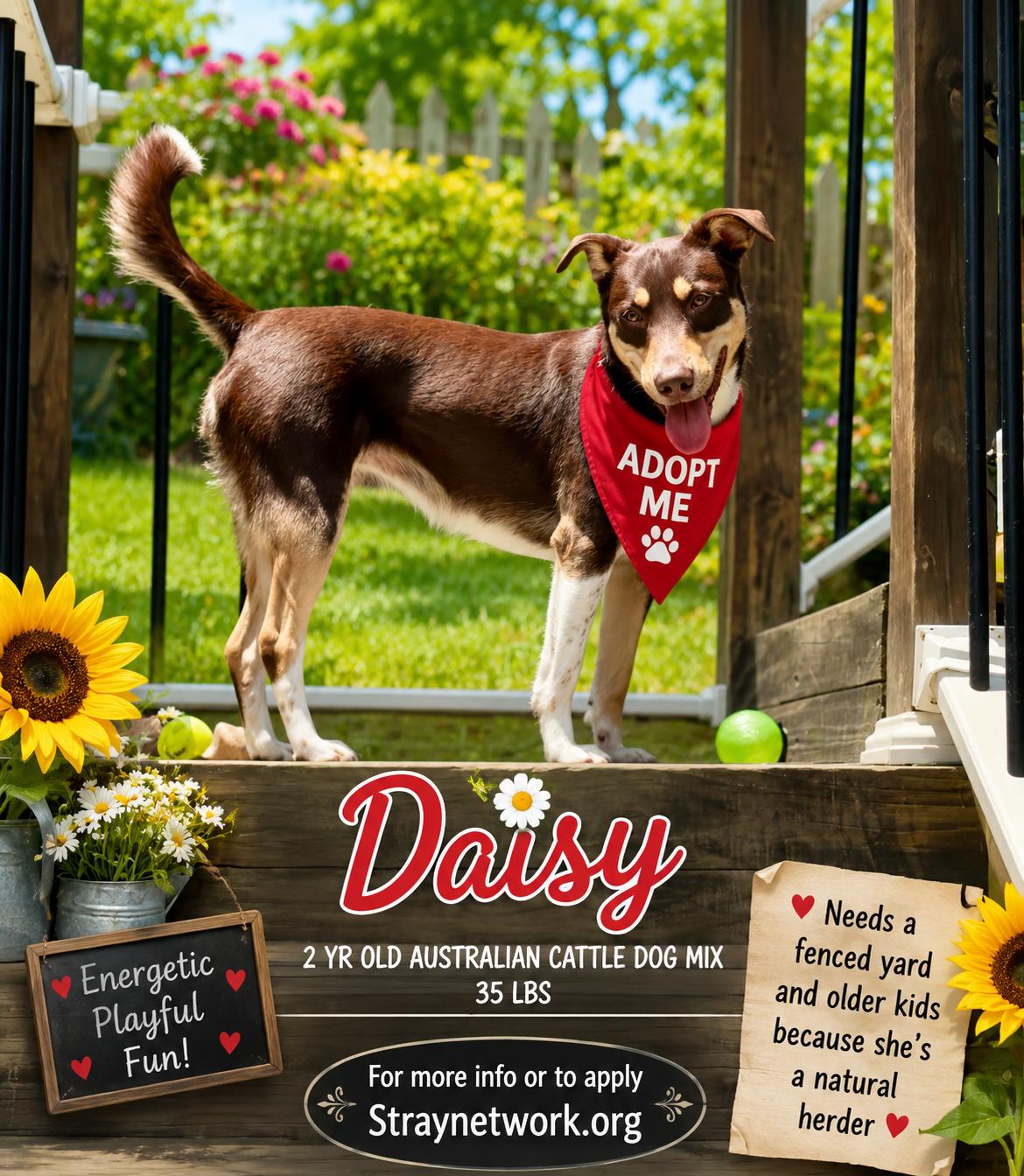 Daisy, ADOPTABLE, Adult Female Australian Cattle Dog / Blue Heeler.