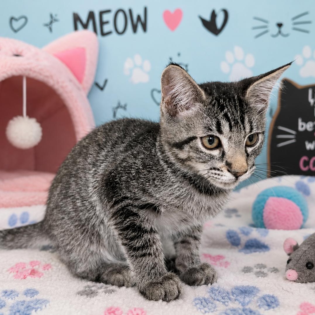 Uno, ADOPTABLE, Kitten Male Domestic Short Hair.