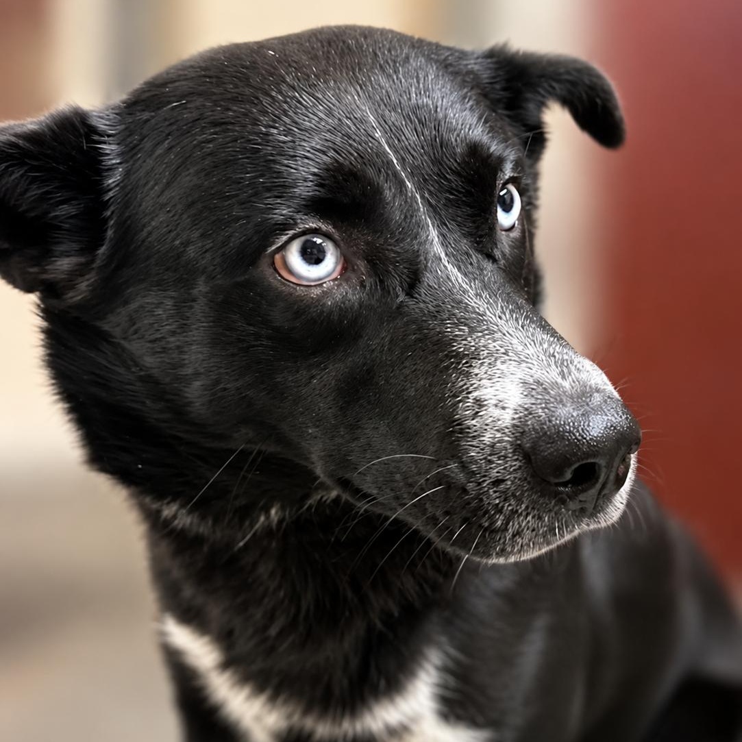 Aries, Adopted, Adult Female Husky & Border Collie.