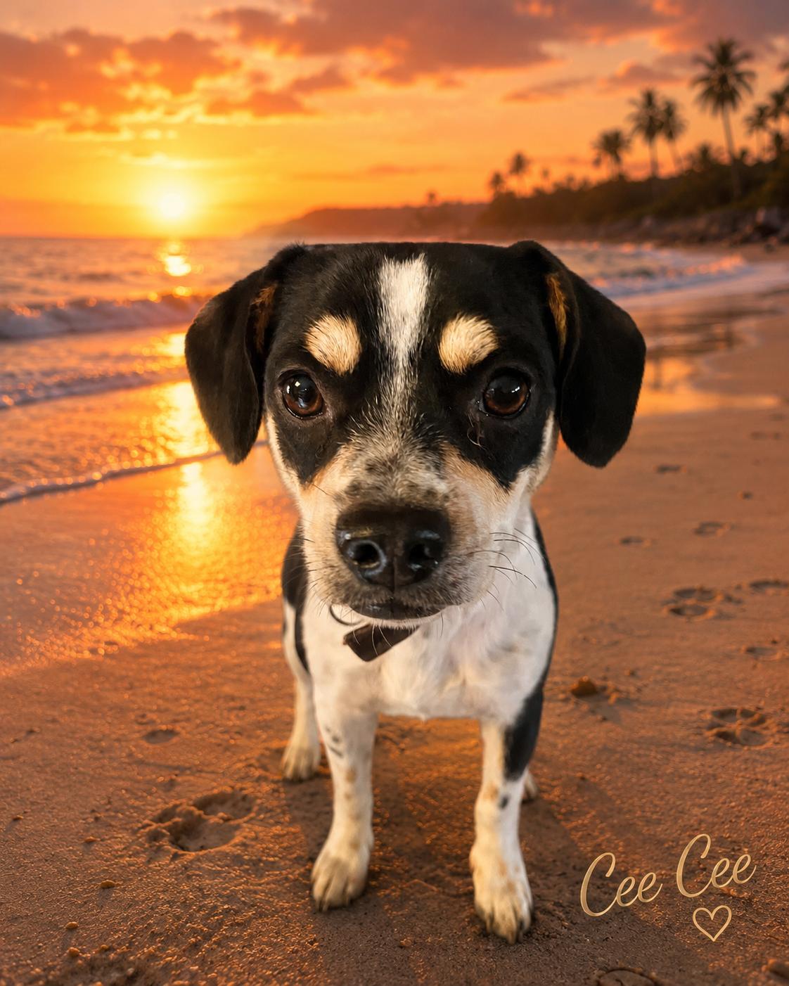 Cee Cee - The Darling Girl , ADOPTABLE, Young Female Jack Russell Terrier & Beagle.