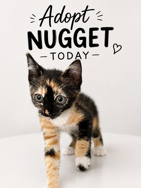 Nugget, adopted, Kitten Female American Shorthair & Tortoiseshell.