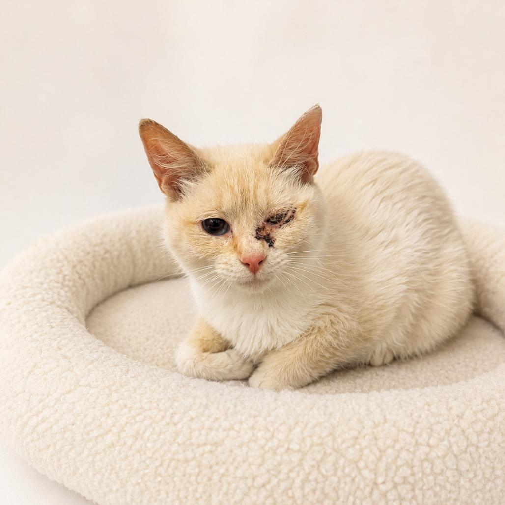 Snowball, Adoptable, Adult Female Siamese & Domestic Short Hair.