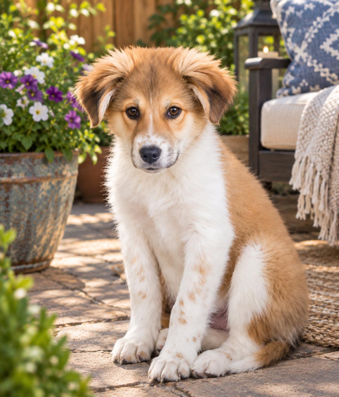 Krueger, Adopted, Young Male Great Pyrenees & Border Collie.