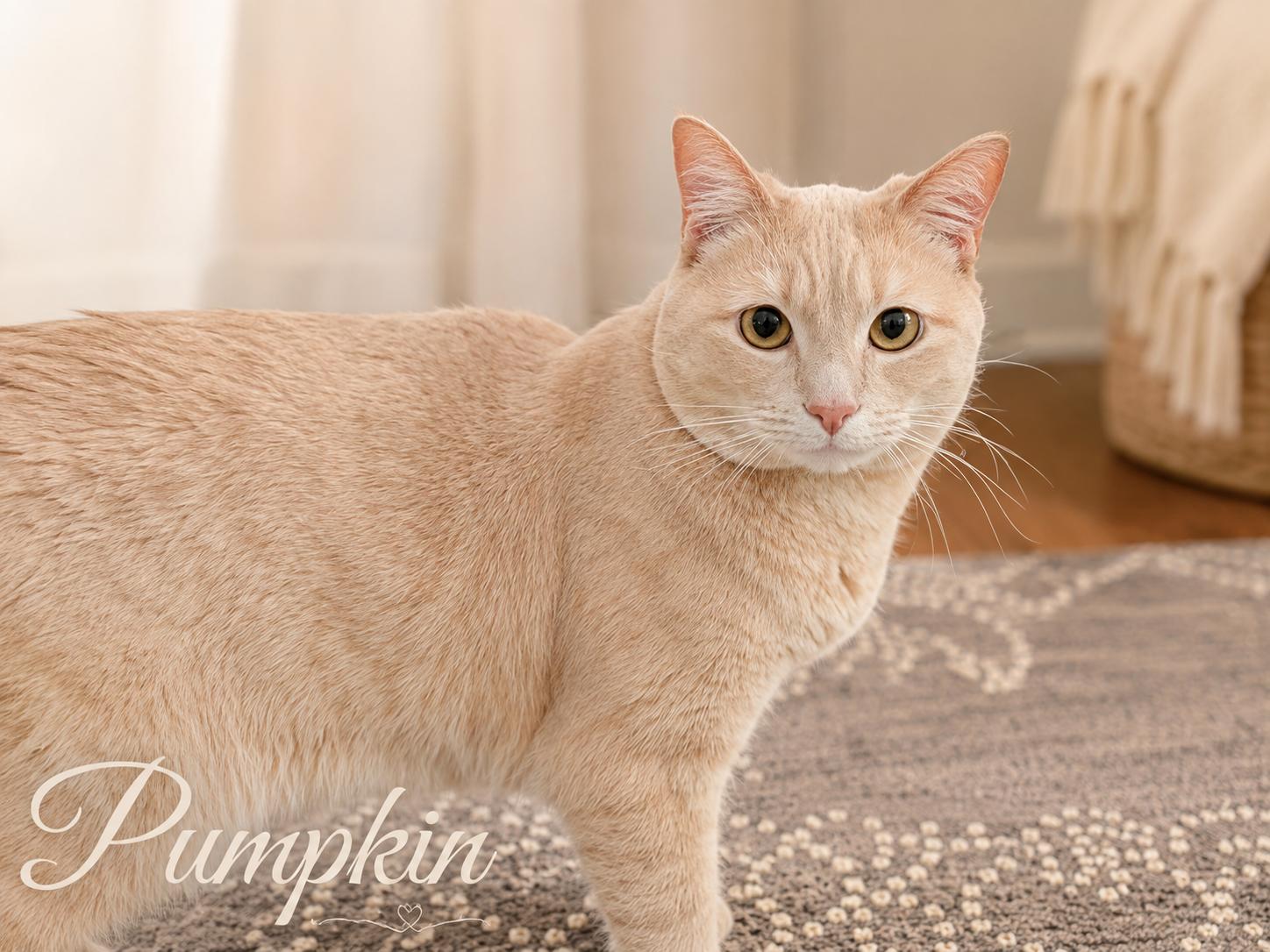 Meet Pumpkin — A Rare Ginger Girl Looking for Her Forever Home, Adoptable, Young Female Tabby.